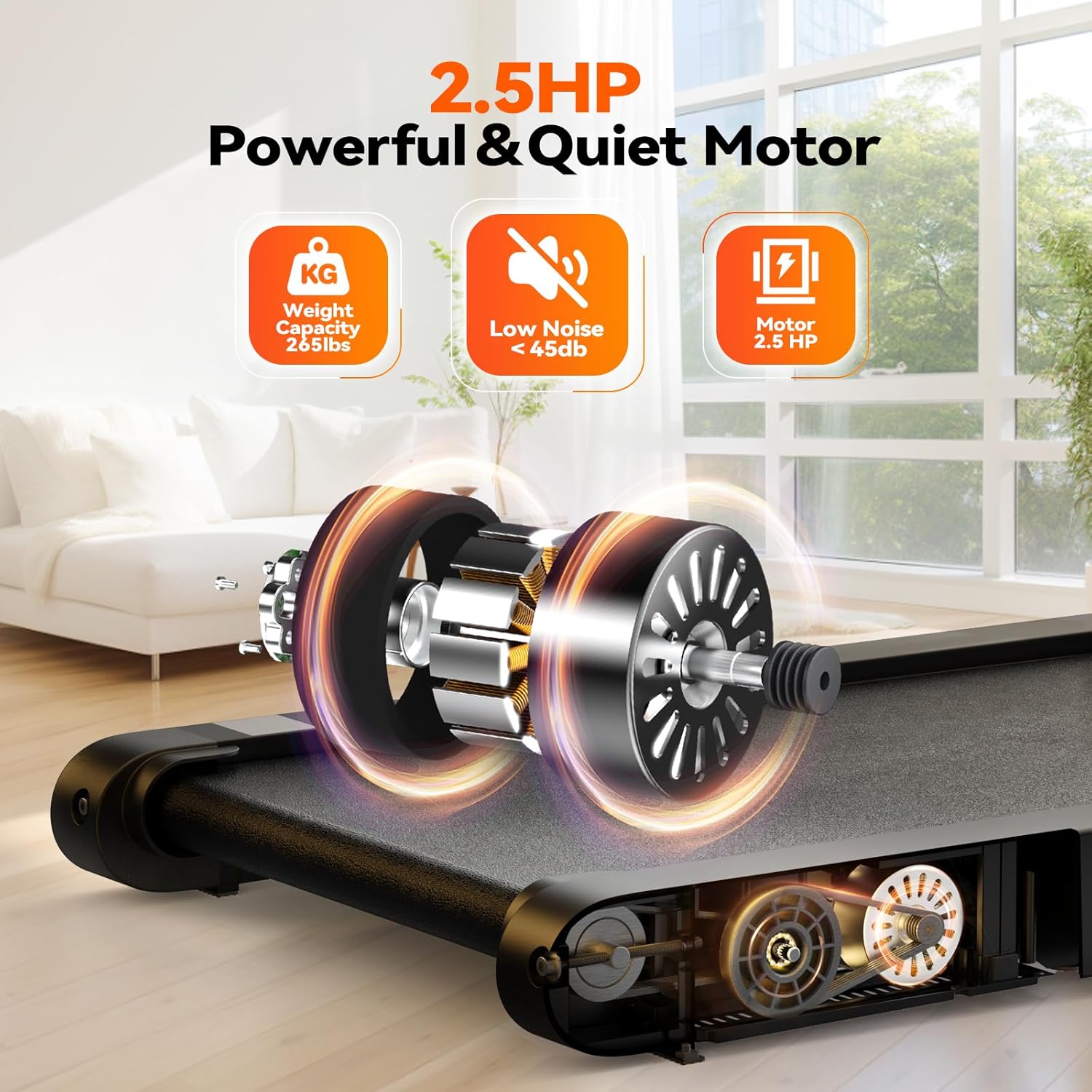Smart Walking Treadmill Pad for Home with Remote + App