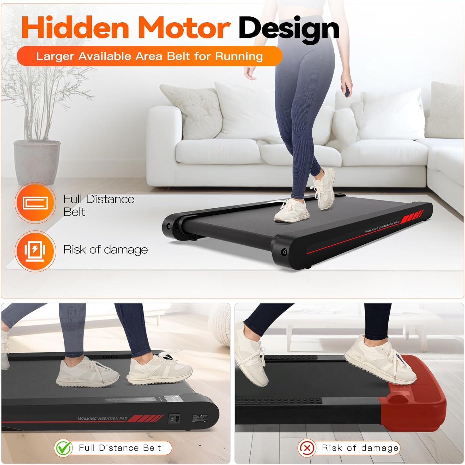 Smart Walking Treadmill Pad for Home with Remote + App
