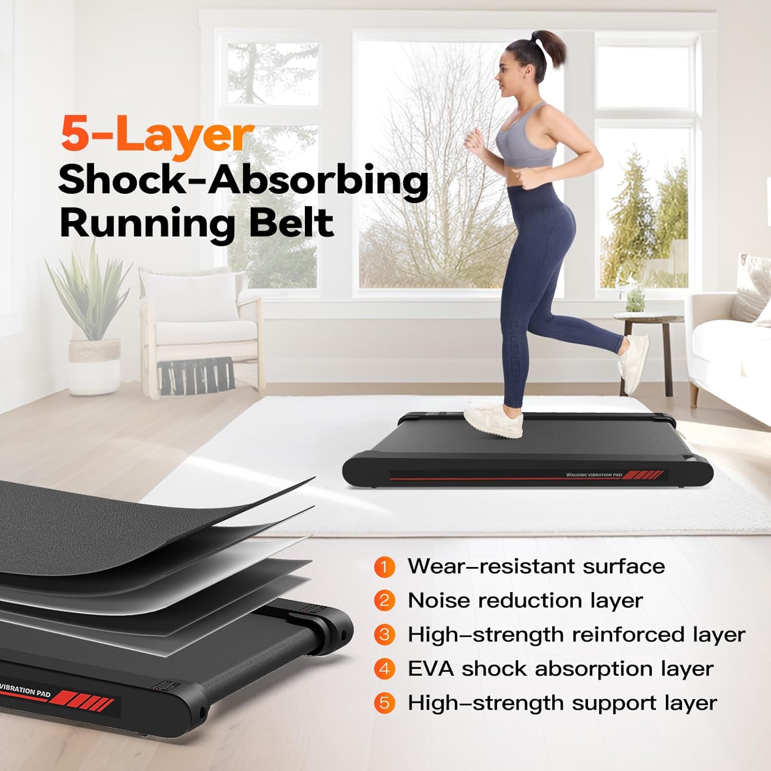 Smart Walking Treadmill Pad for Home with Remote + App